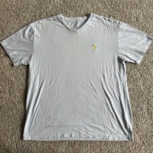 Polo Ralph Lauren Shirt Mens M Blue V Neck Yellow Pony Logo Classic Fit‎